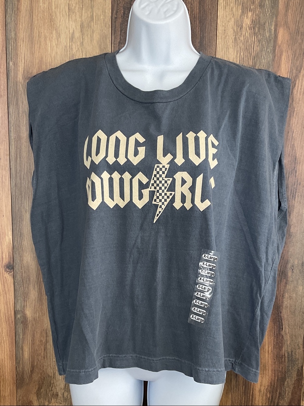 American Apparel 'Long Live Cowgirls' Graphic Moonshine Muscle Tee 378B